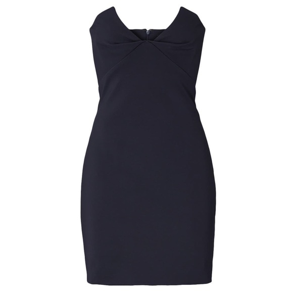 CUSHNIE Mini Dress Blue Summer Formal Retro 90s Strapless Bodycon Cocktail Sz 4 - Picture 10 of 11